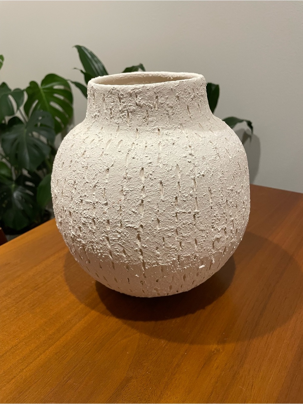 Textured White Ceramic Decorative Vase